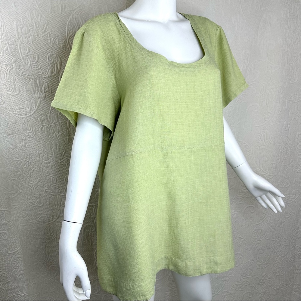 Eileen Fisher Linen Viscose Short Sleeve Top - Picture 2 of 12